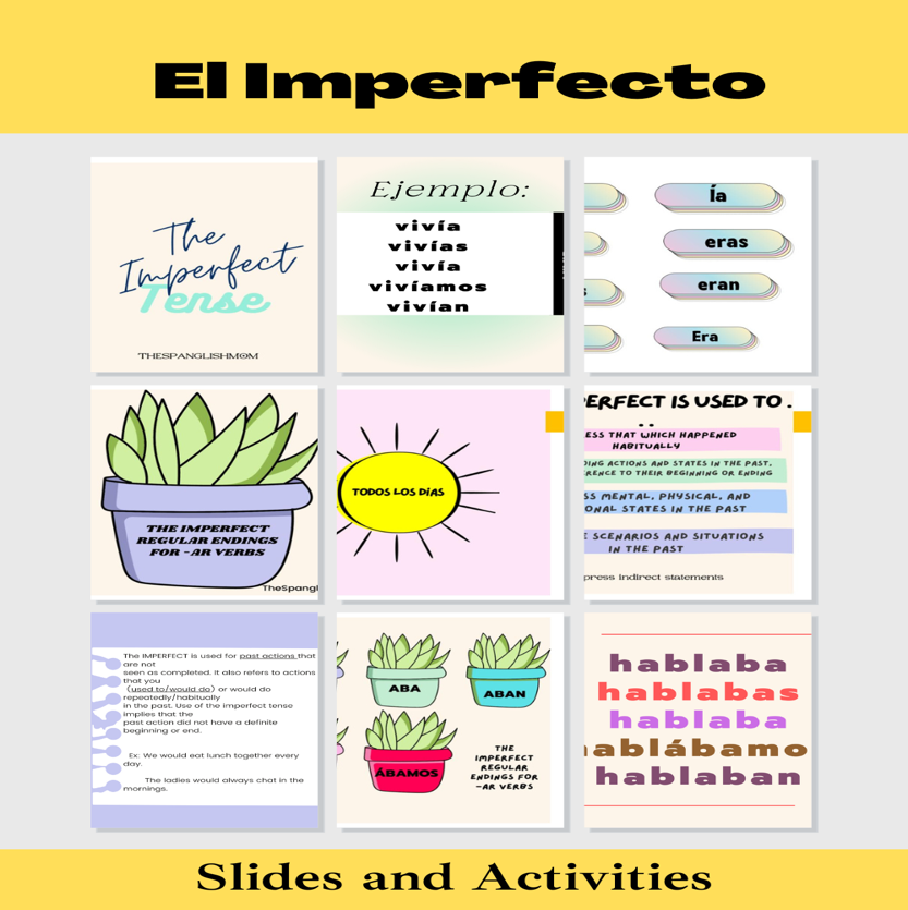El Imperfecto Lesson with Worksheets