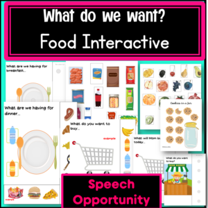Food Pack Speech Therapy Opportunities English