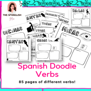 DOODLE SPANISH VERBS - 85 CARDS