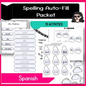 Spelling Auto-Fill Packet for 20 Words