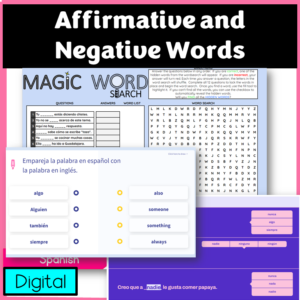 Negative and Affirmative Words Afirmativo y Negativo