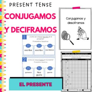 Scavenger Hunt Present Tense Conjugations El Presente Conjugaciones