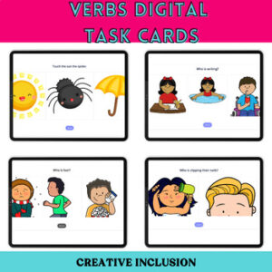 Verbs Digital Task Cards Self-checking