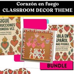 Classroom Decor Corazon en Fuego Student Project and Decor