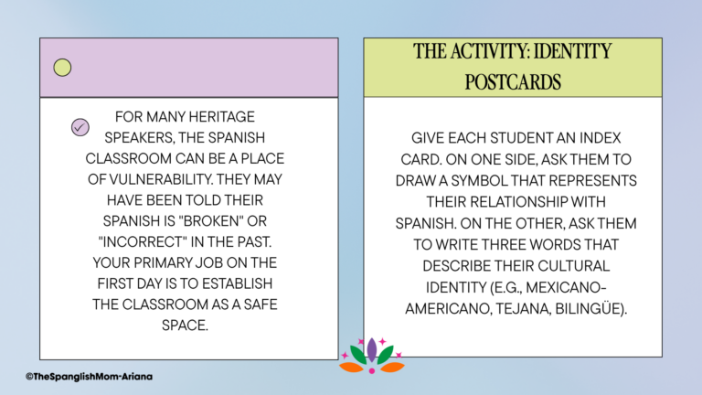 Day One in the Heritage Spanish Classroom: Setting the Tone for Success